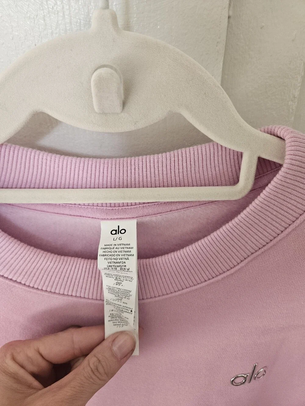 Alo Cropped Sweatshirt Candy Heart Ink Large - Picture 3 of 4